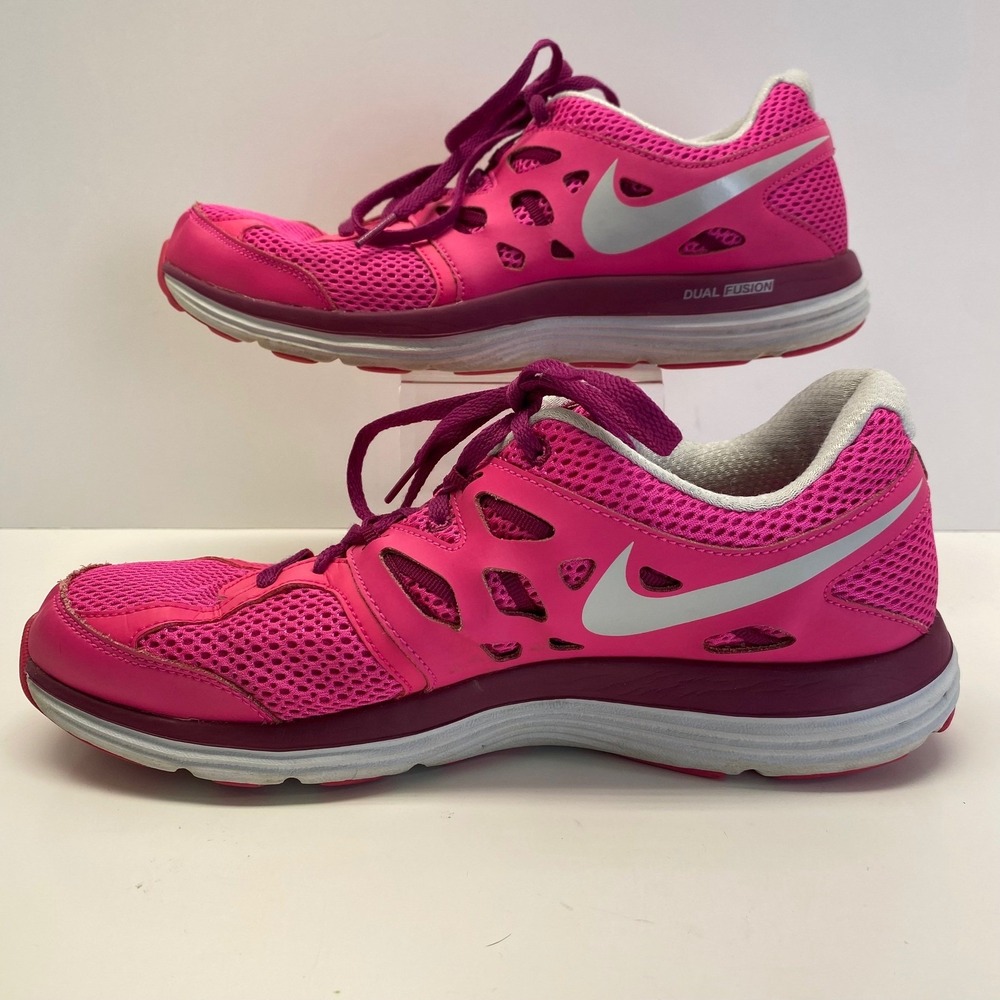Nike Dual Fusion Lite Running Shoes Women's Pink Silver Athletic Sneakers US 10 - Picture 3 of 10